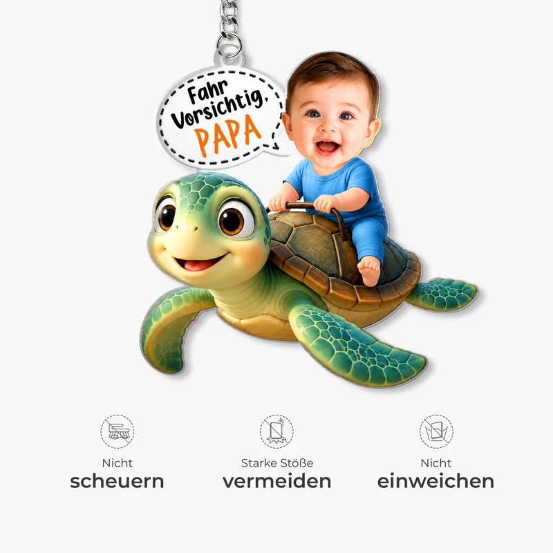 [3D-Optik] Fahr Vorsichtig - Personalisierte Geschenke Kinder | Acryl Schlüsselanhänger Foto