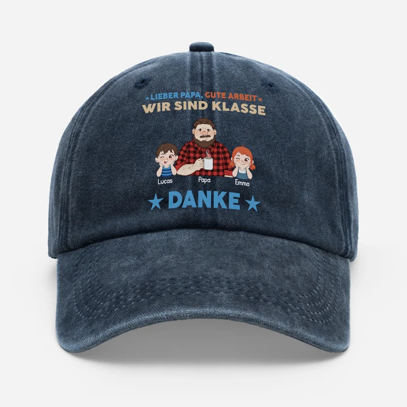 Wir Sind Klasse - Personalisiertes Geschenk | Washed Cap Opa Papa