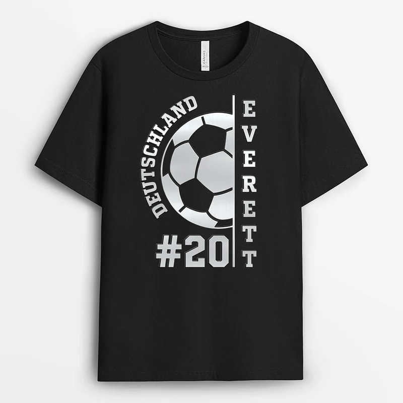 [3D-Optik] Name + Nummer - Personalisiertes Geschenk | T Shirts Fußball