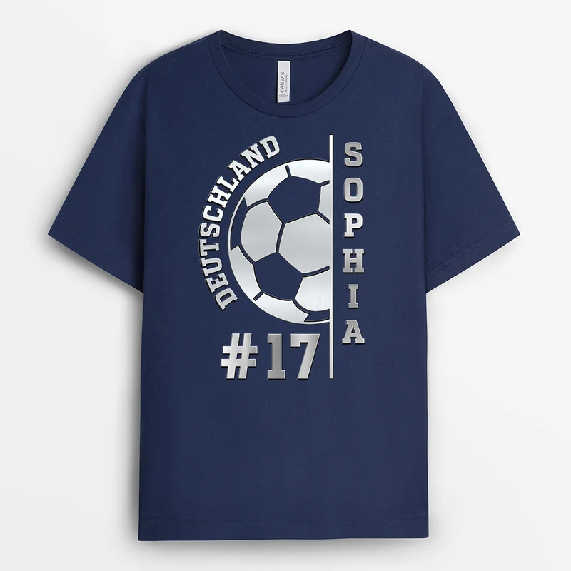 [3D-Optik] Name + Nummer - Personalisiertes Geschenk | T Shirts Fußball