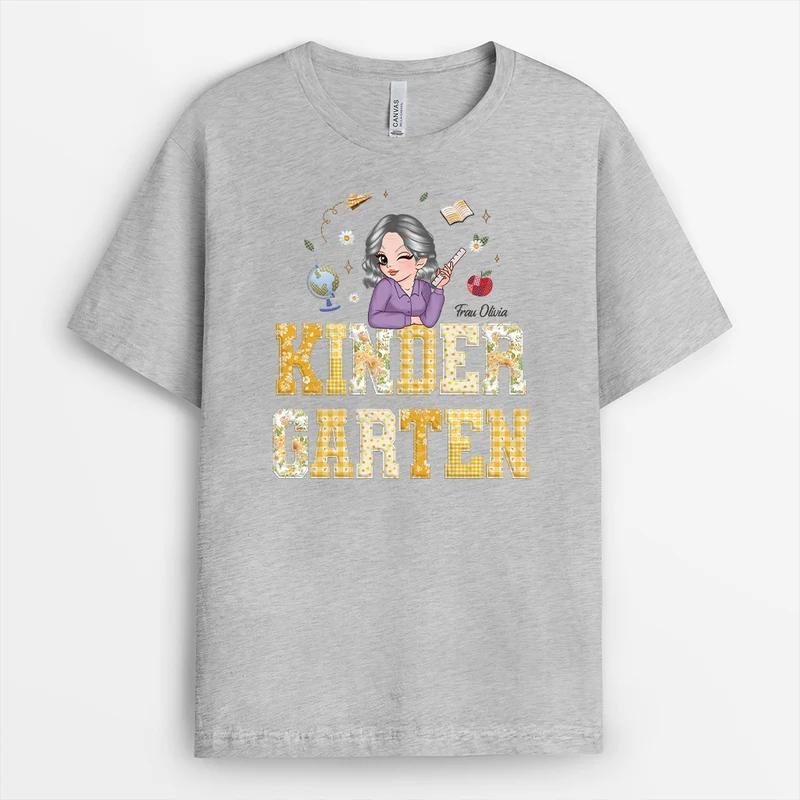 1 Klasse Grundschule - Personalisiertes Geschenk Lehrer | Patchwork T Shirt
