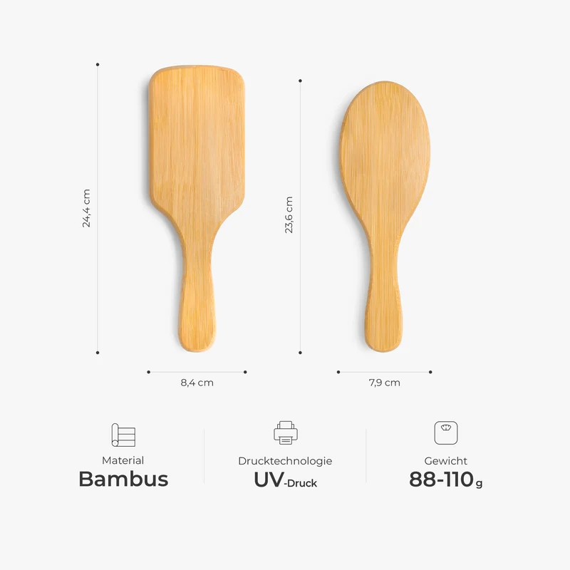 Oma Mama Kinder Herzen - Personalisiertes Geschenk | UV Druck Bambus Haarbürste