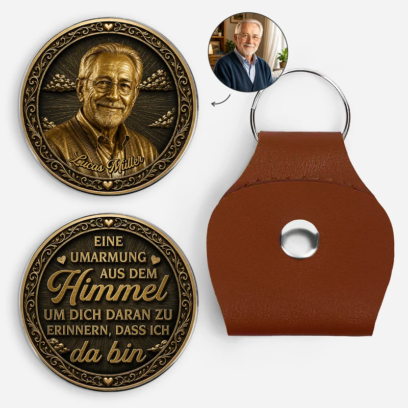[3D-Optik] Eine Umarmung Aus Dem Himmel - Personalisierte Trauergeschenke | Pocket Hug Schlüsselanhänger Foto
