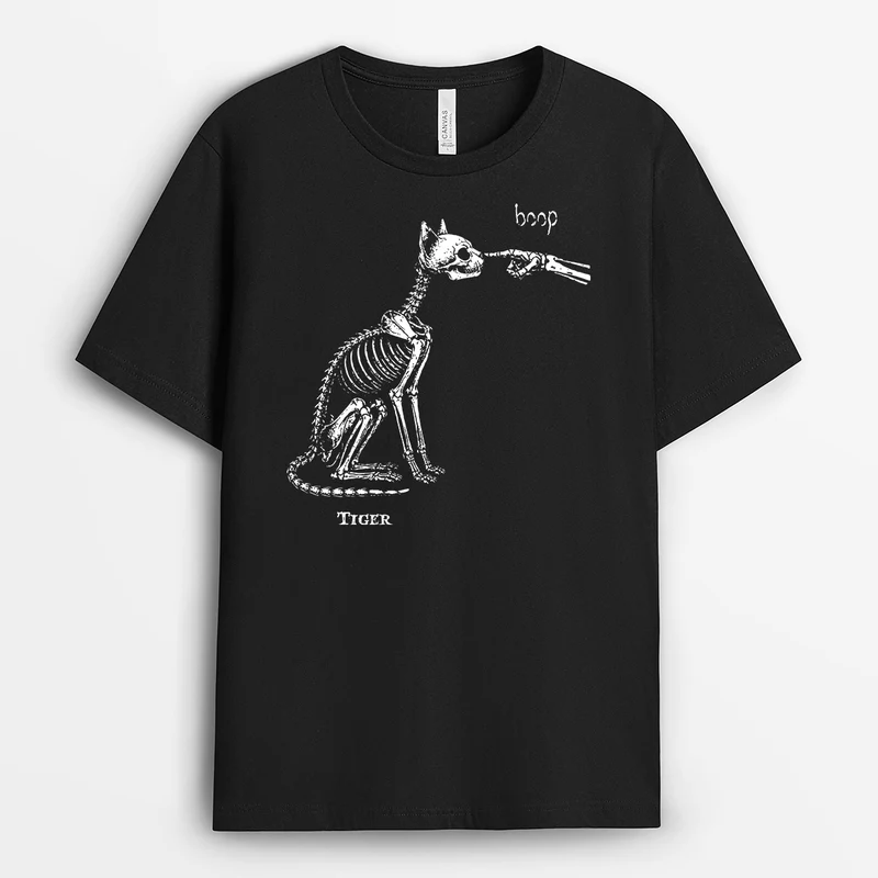 Katze Skelett - Personalisiertes Geschenk | Halloween Shirt