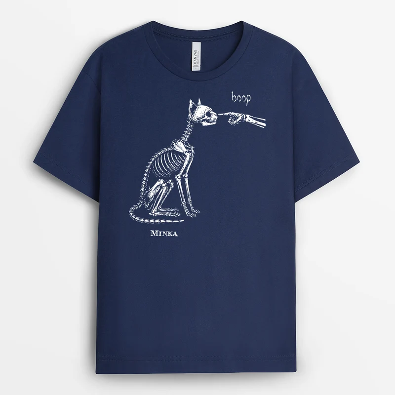 Katze Skelett - Personalisiertes Geschenk | Halloween Shirt
