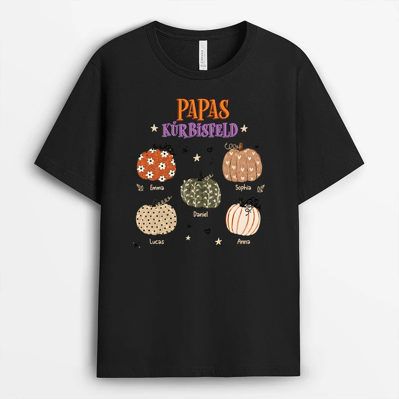 Kürbisse Papa Opa - Personalisiertes Geschenk | Garten T Shirt Halloween Schwarz