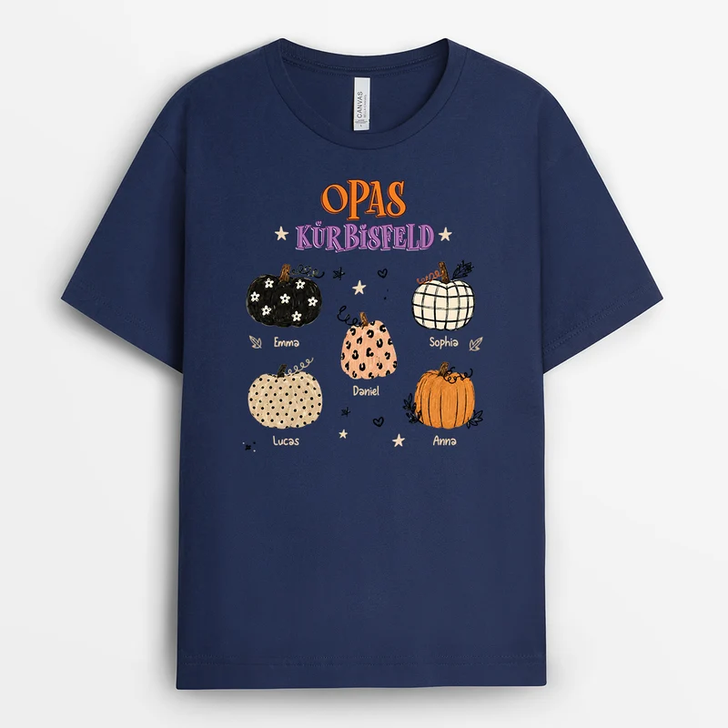 Kürbisse Papa Opa - Personalisiertes Geschenk | Garten T Shirt Halloween Schwarz