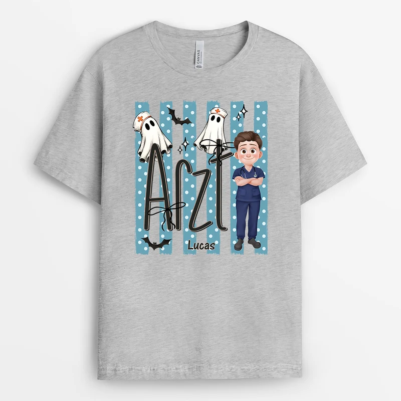 Arzt / Pflegekraft Cartoon - Personalisiertes Geschenk | Halloween Shirt