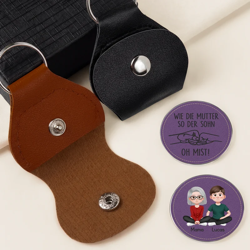 Wie Der Vater So Die Tochter - Personalisiertes Geschenk | Pocket Hug Schlüsselanhänger Papa Mama