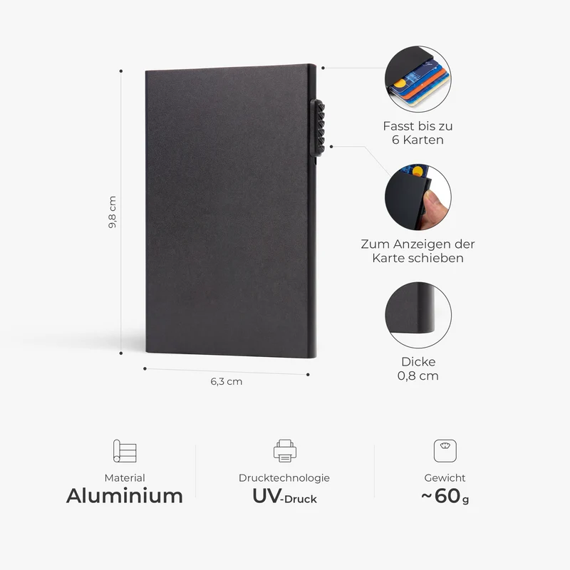 Papa Opa Seit - Personalisiertes Geschenk | Aluminium Kreditkartenetui