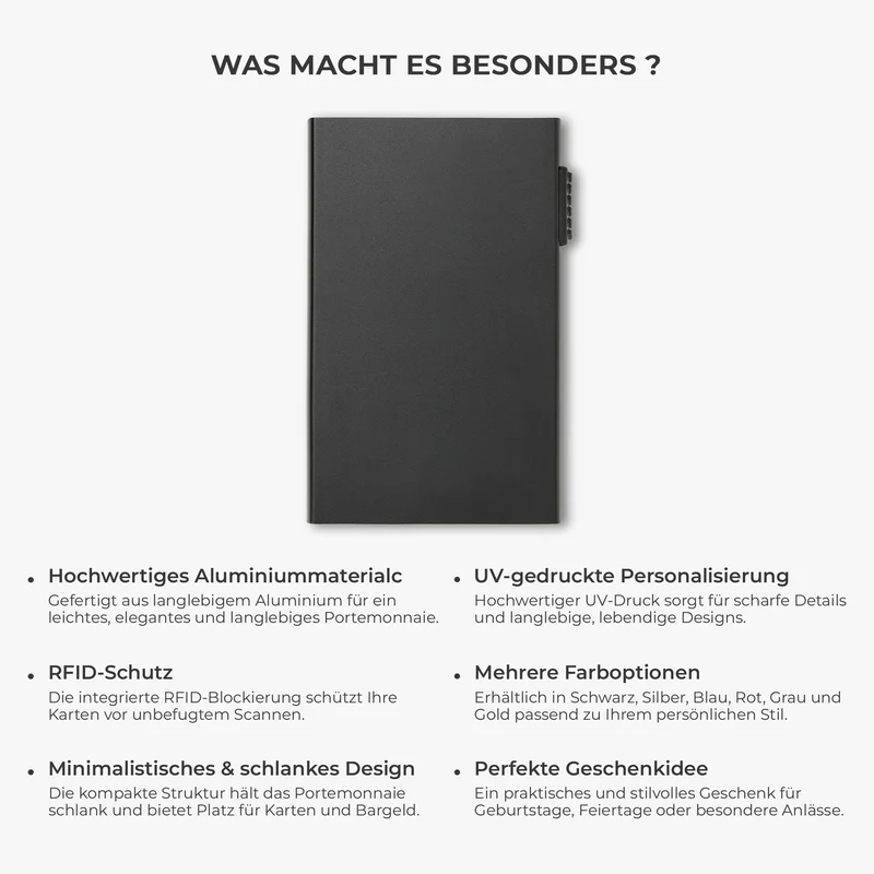 Papa Opa Seit - Personalisiertes Geschenk | Aluminium Kreditkartenetui