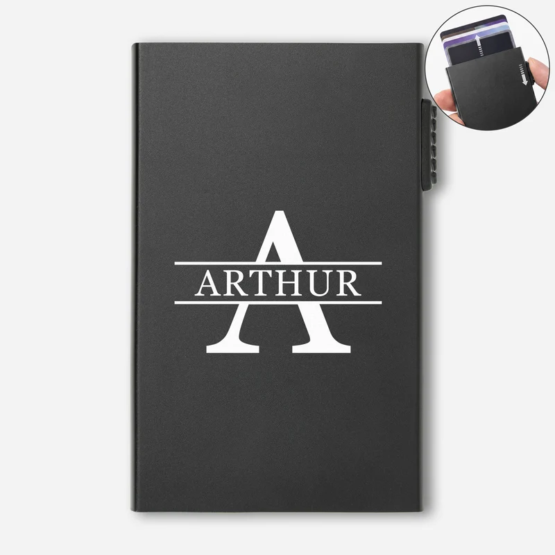 Alphabet Name Buchstabieren - Personalisierte Geschenke Für Männer | Aluminium Kreditkartenetui