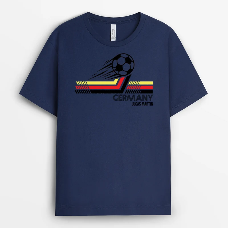 Fußball Deutschland - Personalisiertes Geschenk | Fussball Shirt Schwarz