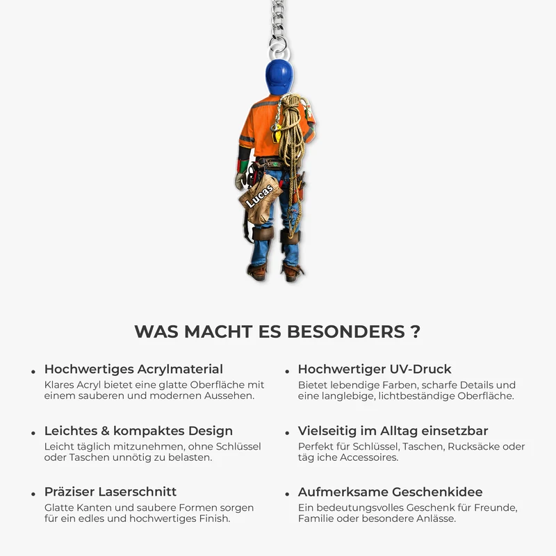 Stromleitung Techniker - Personalisiertes Geschenk | Acryl Schlüsselanhänger