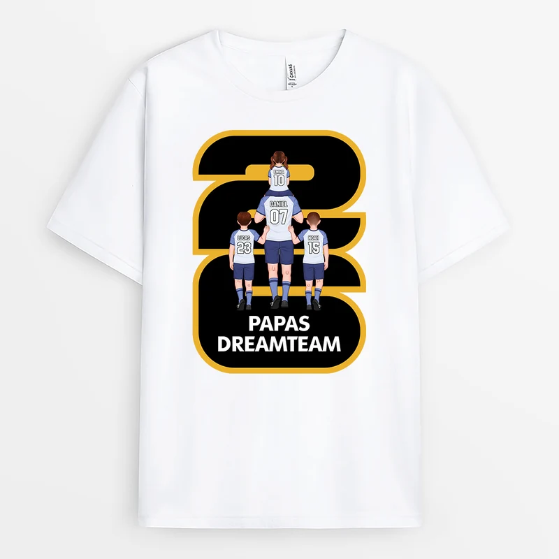 Papas Dreamteam Trophäe - Personalisiertes Geschenk | Fussball Shirt