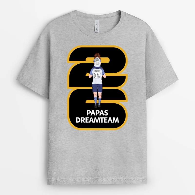 Papas Dreamteam Trophäe - Personalisiertes Geschenk | Fussball Shirt