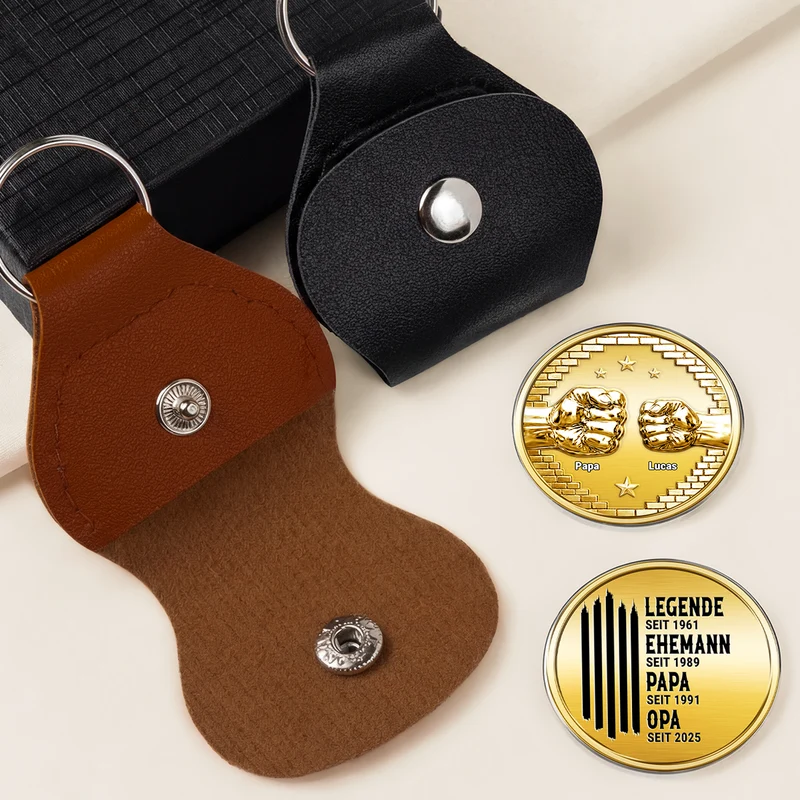 [3D-Optik] Legende Ehemann Papa Opa - Personalisiertes Geschenk | Pocket Hug Schlüsselanhänger