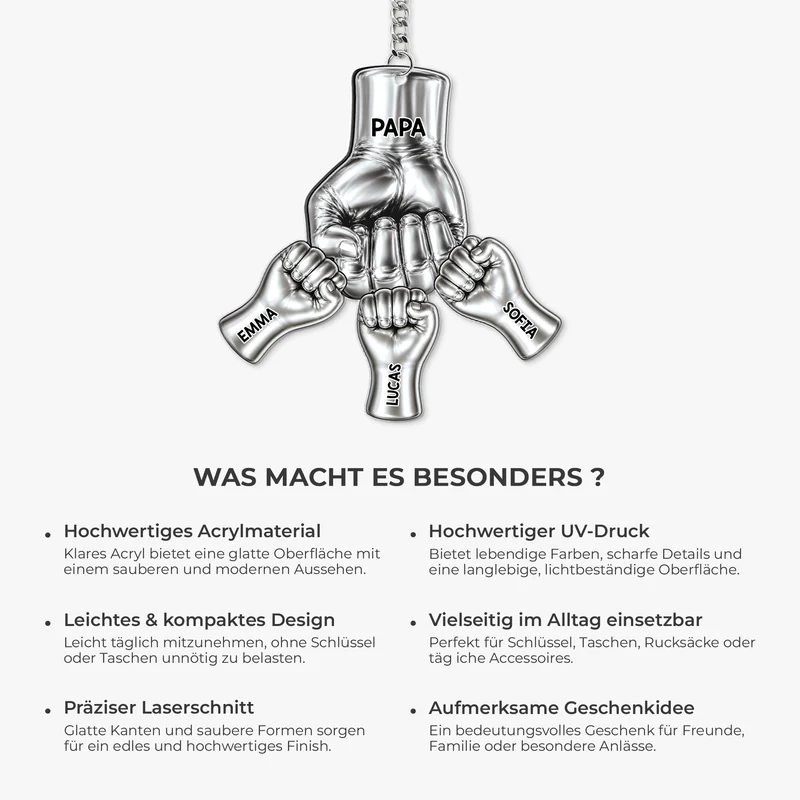 Faust - Personalisiertes Geschenk | Acryl Schlüsselanhänger Opa Papa