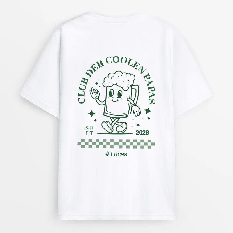 Club Der Coolen Papas - Personalisiertes Geschenk | T-Shirts Mit Rückenprint Herren