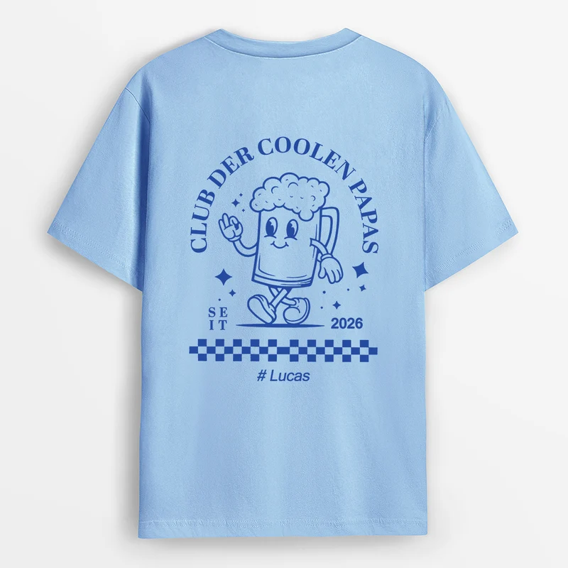 Club Der Coolen Papas - Personalisiertes Geschenk | T-Shirts Mit Rückenprint Herren