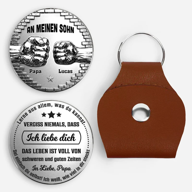 [3D-Optik] Sei Einfach Du Selbst - Personalisiertes Geschenk | Pocket Hug Schlüsselanhänger Sohn Enkel Tochter Enkelin