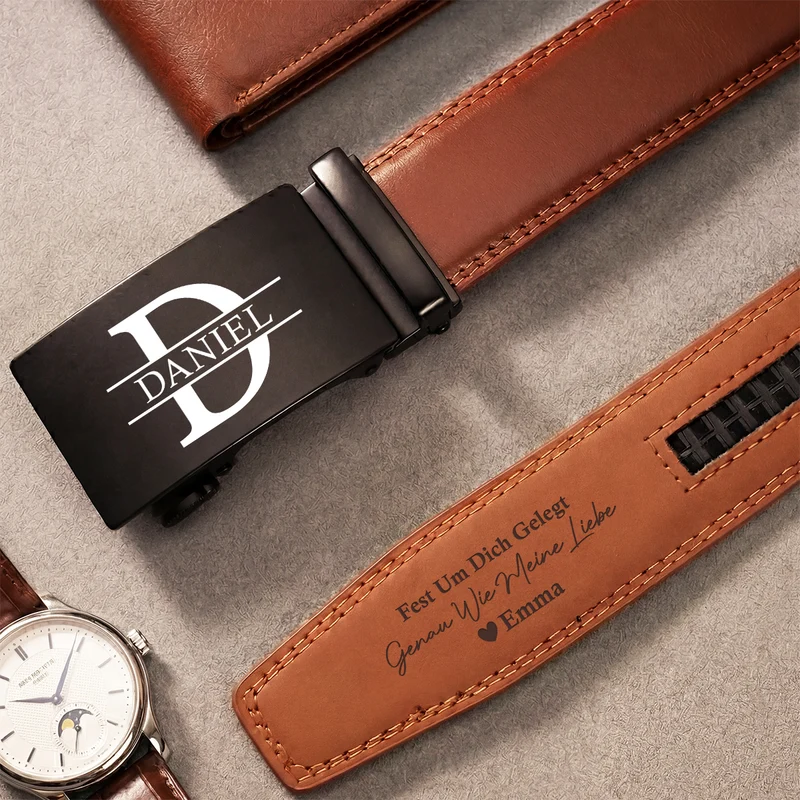 Fest Um Dich Gelegt Genau Wie Meine Liebe - Personalisierte Geschenke Paar | Ledergürtel