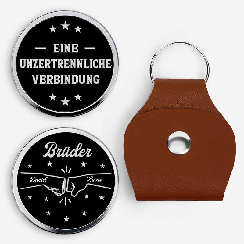 [3D-Optik] Ein Unzertrennliches Band - Personalisierte Geschenke Bruder | Pocket Hug Schlüsselanhänger