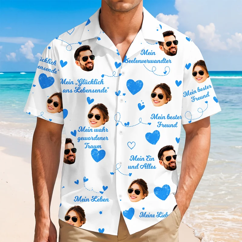 Mein Glücklich Bis Ans Lebensende - Personalisierte Geschenke Foto | Hawaiihemd Mit Foto Sommer