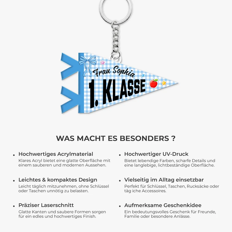 Schulstart - Personalisiertes Geschenk | Acryl Schlüsselanhänger
