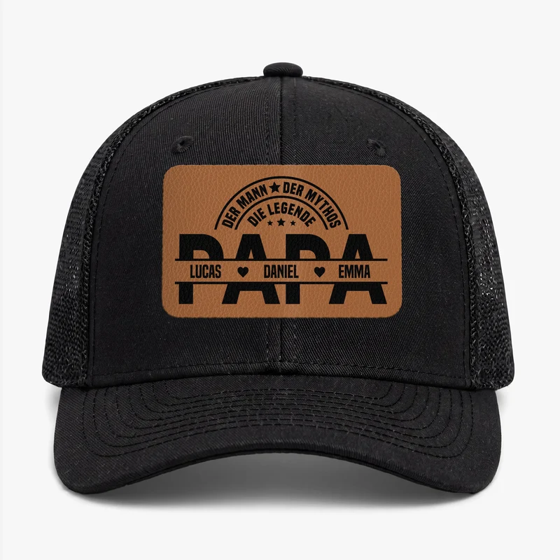 Der Mann Der Mythos Die Legende - Personalisiertes Geschenk | Cap Mit Lederpatch Opa Papa