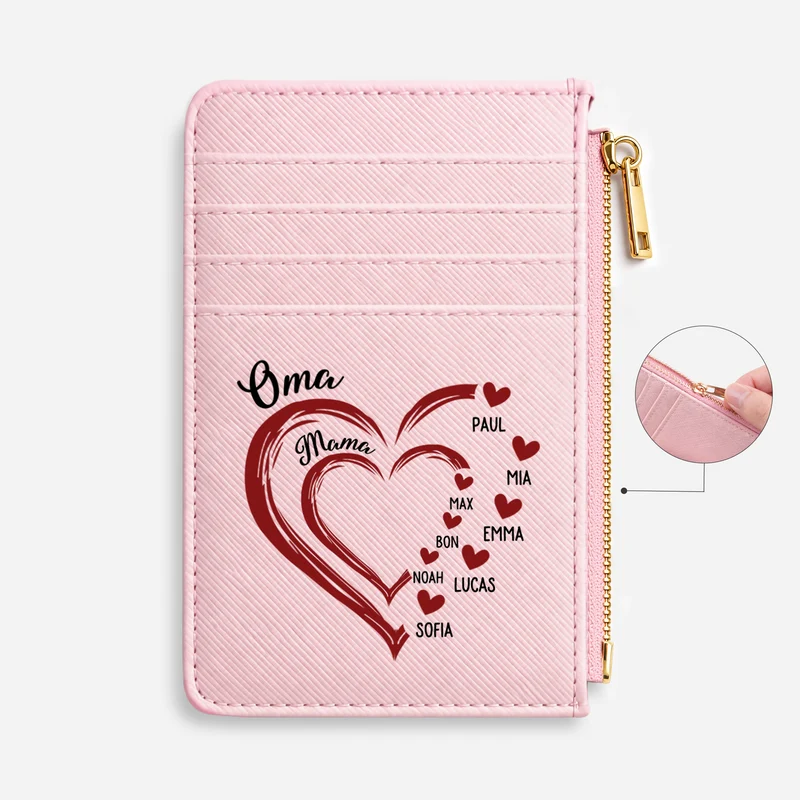 Oma Mama Kinder Herzen - Personalisiertes Geschenk | Kartenetui