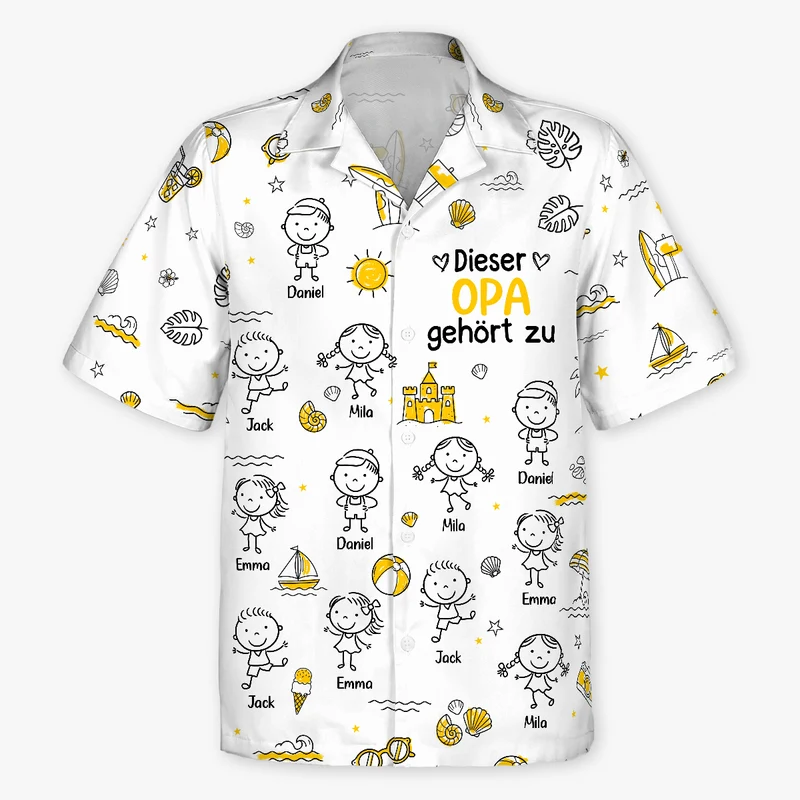 Dieser Opa Gehört Zu - Personalisiertes Geschenk | Hawaiihemd Opa Oma