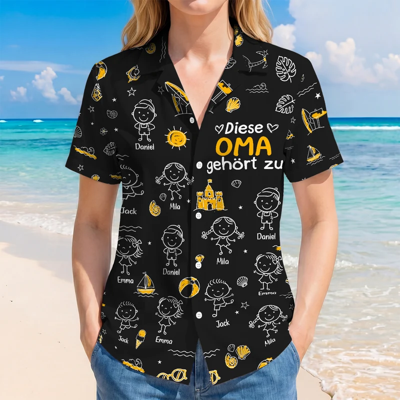Dieser Opa Gehört Zu - Personalisiertes Geschenk | Hawaiihemd Opa Oma