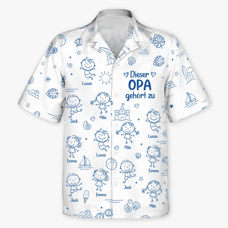 Dieser Opa Gehört Zu - Personalisiertes Geschenk | Hawaiihemd Opa Oma