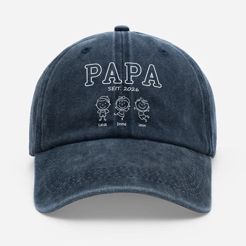 Opa Papa Seit - Personalisiertes Geschenk | Washed Cap Stickmen