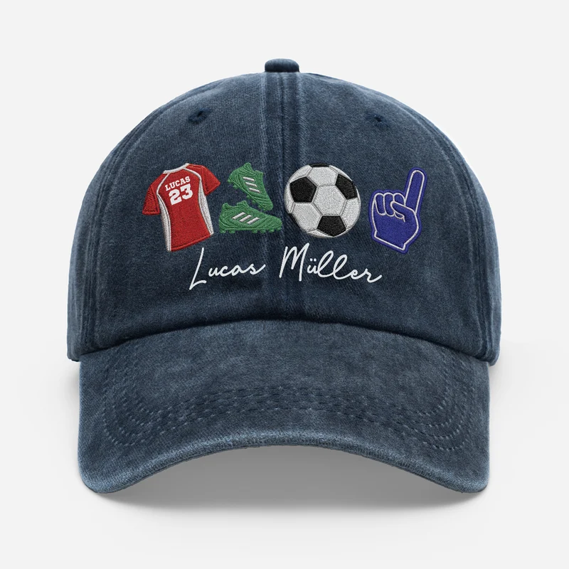 Fußball Symbols - Personalisiertes Geschenk | Washed Cap Männer Frauen