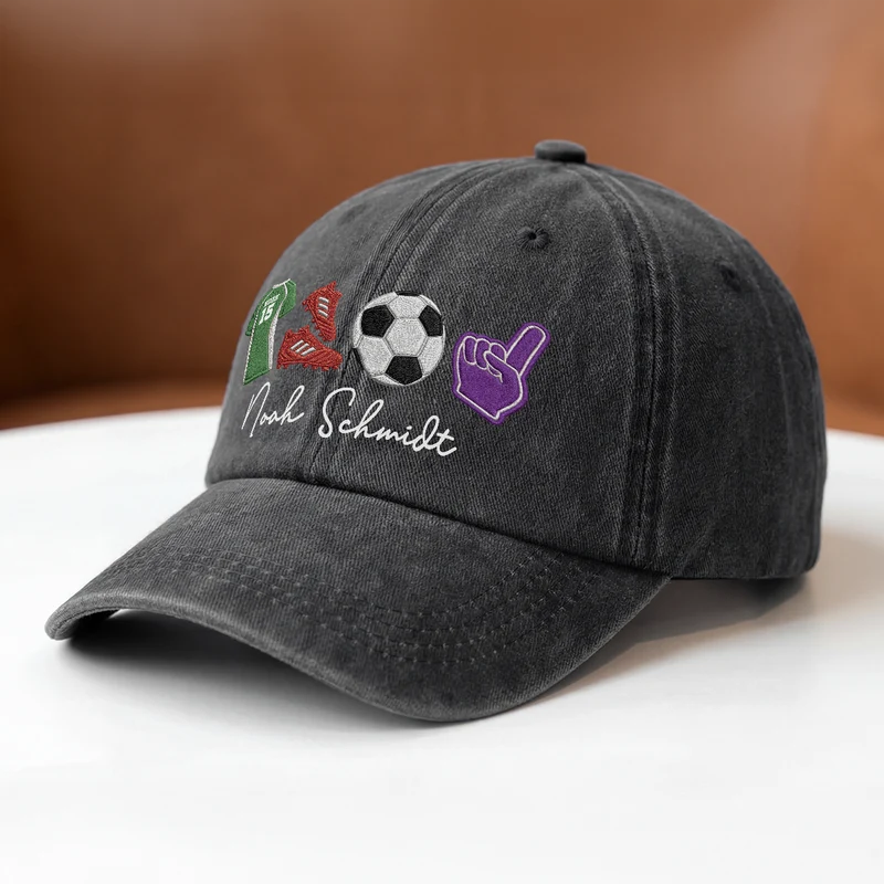 Fußball Symbols - Personalisiertes Geschenk | Washed Cap Männer Frauen