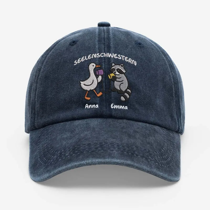 [3D-Optik] Seelenschwestern - Personalisierte Geschenke Beste Freundin | Washed Cap