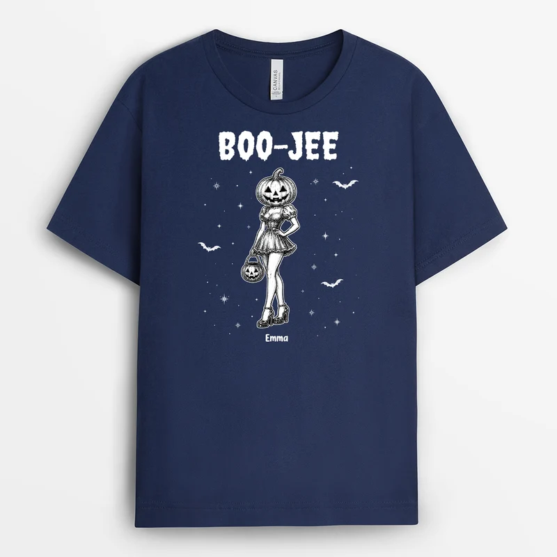 Boo-Jee - Personalisierte Geschenke Beste Freundin | T Shirt Halloween Schwarz