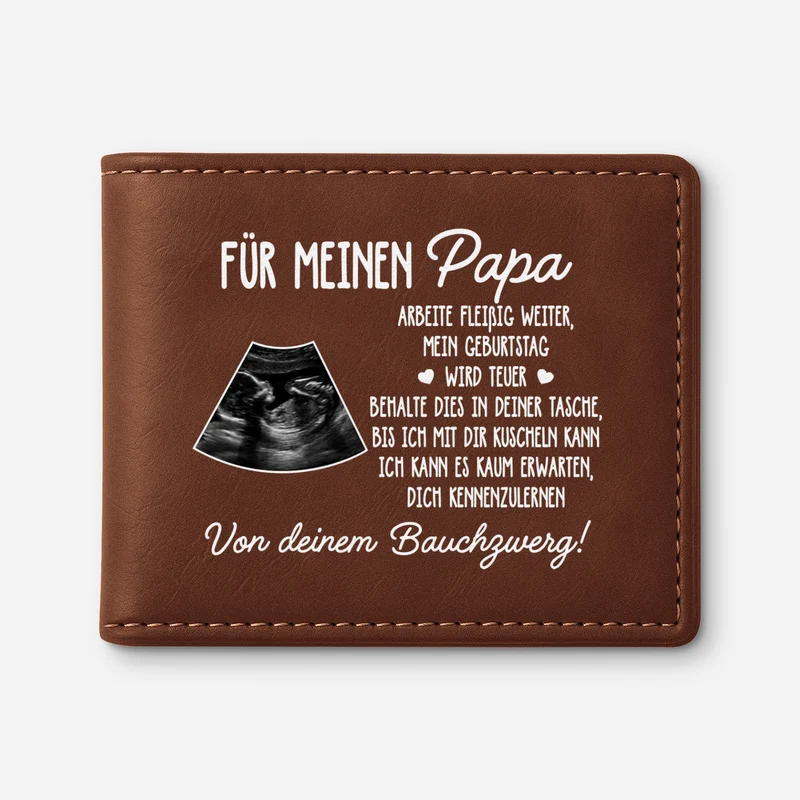 Bis Bald Wir Freuen Uns Auf Dich - Personalisiertes Geschenk | Portemonnaie Herren Ultraschallfoto Baby