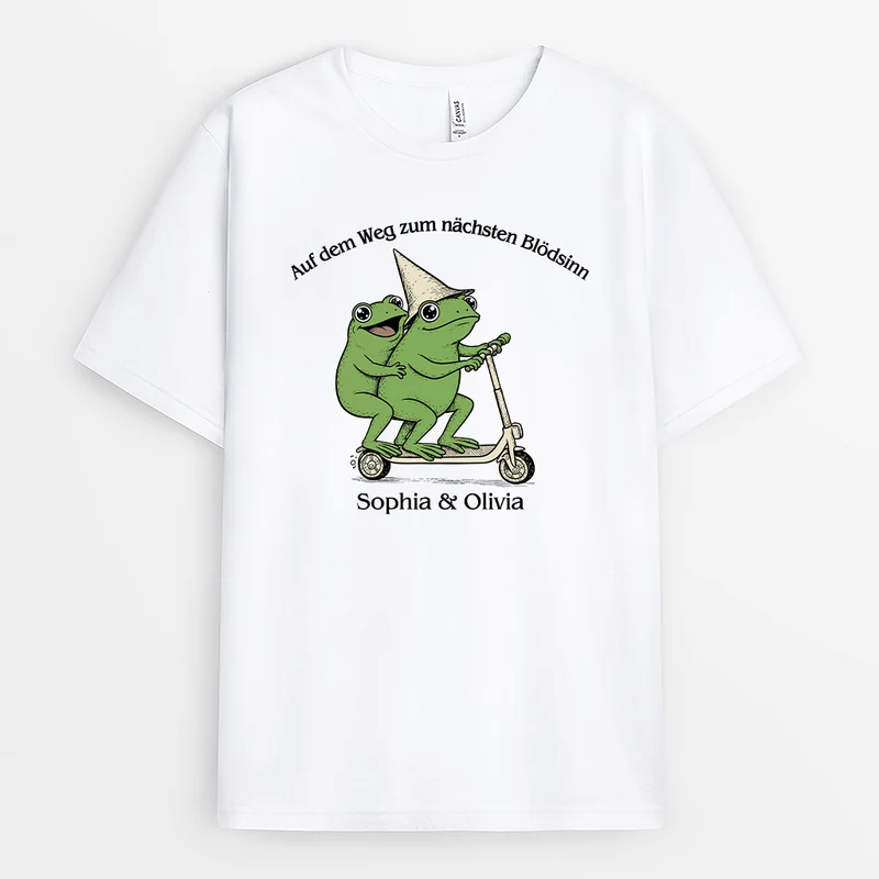 Auf Dem Weg Zum Nächsten Blödsinn - Personalisiertes Geschenk | Freundschafts T Shirts Weiß