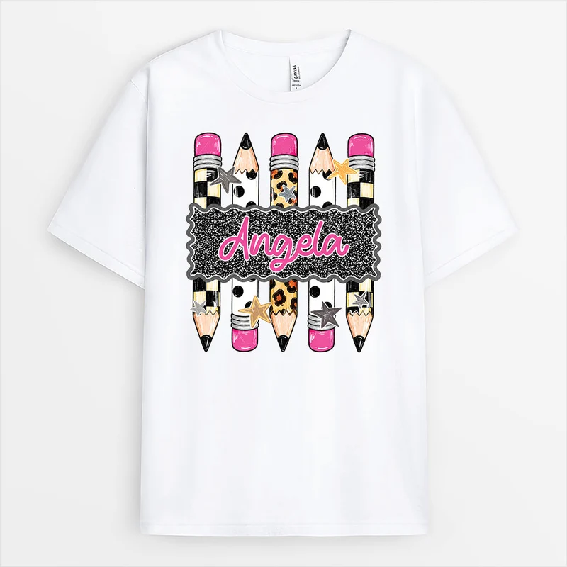 Bleistifte + Name - Personalisiertes Geschenk | Lehrer T Shirt