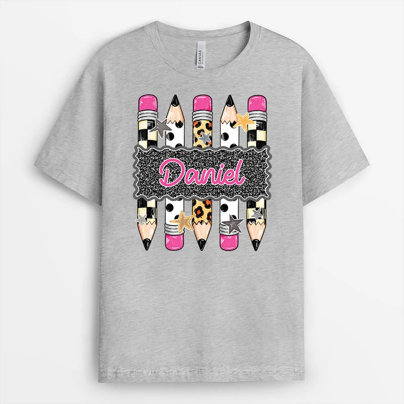 Bleistifte + Name - Personalisiertes Geschenk | Lehrer T Shirt