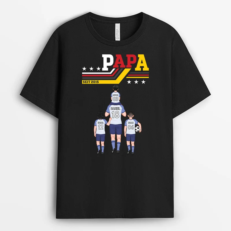 Papa Mit Namen - Personalisiertes Geschenk | Fussball Shirt
