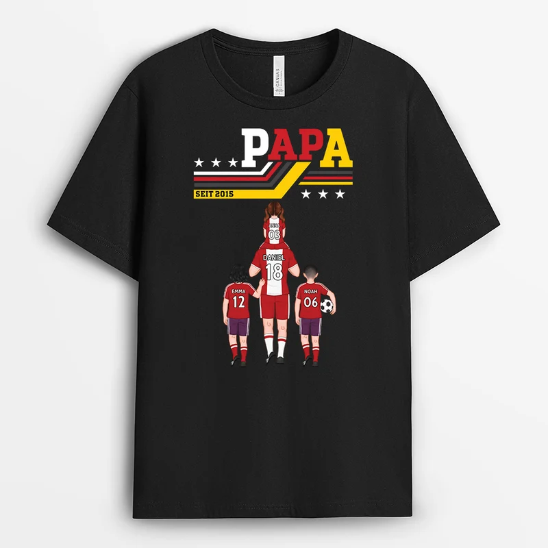 Papa Mit Namen - Personalisiertes Geschenk | Fussball Shirt