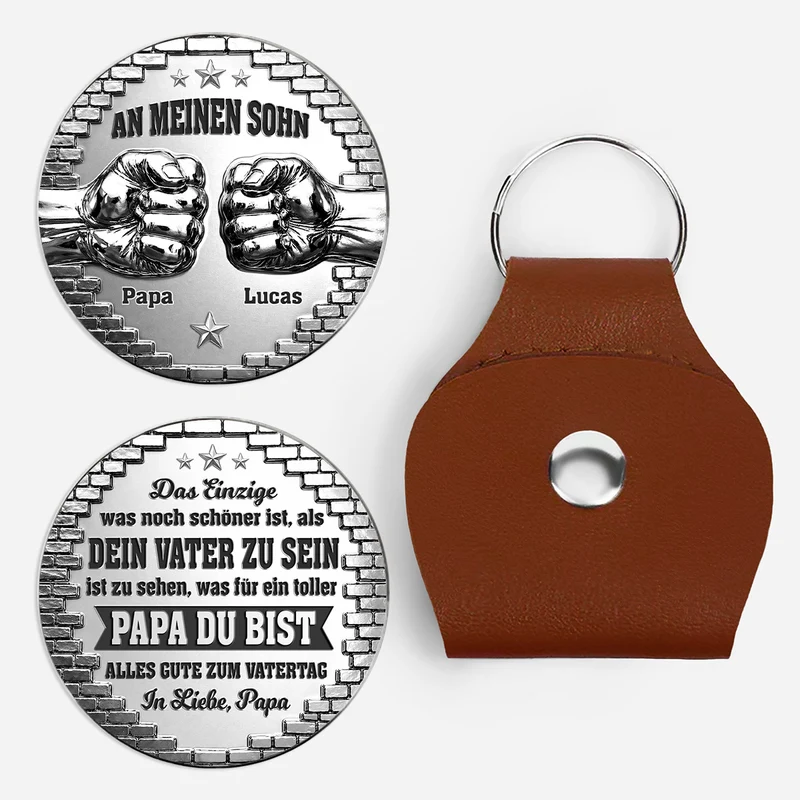 [3D-Optik] Das Einzige Was Besser Ist Dich Als Papa Zu Haben - Personalisierte Vatertagsgeschenke | Pocket Hug Schlüsselanhänger Papa Opa Faust