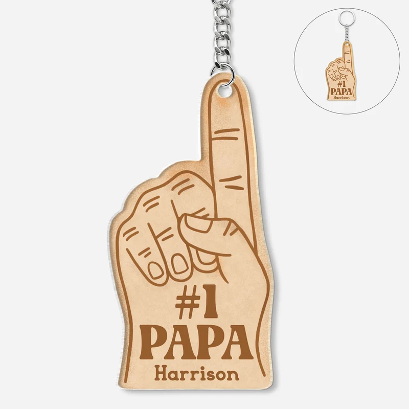 [3D-Optik] #1 Papa Opa - Personalisiertes Geschenk | Acryl Schlüsselanhänger