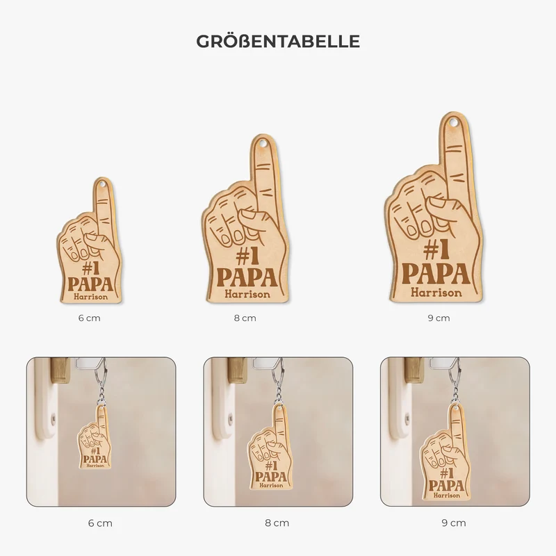 [3D-Optik] #1 Papa Opa - Personalisiertes Geschenk | Acryl Schlüsselanhänger