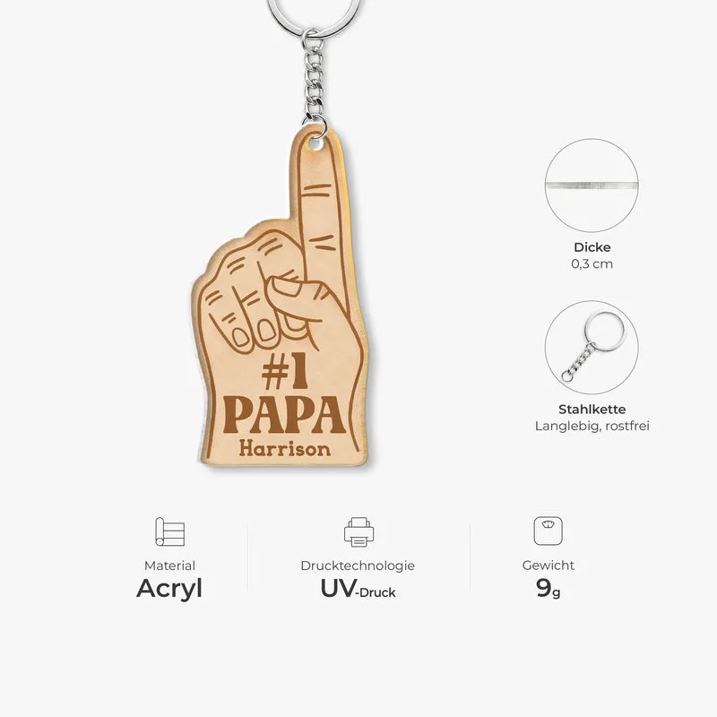[3D-Optik] #1 Papa Opa - Personalisiertes Geschenk | Acryl Schlüsselanhänger