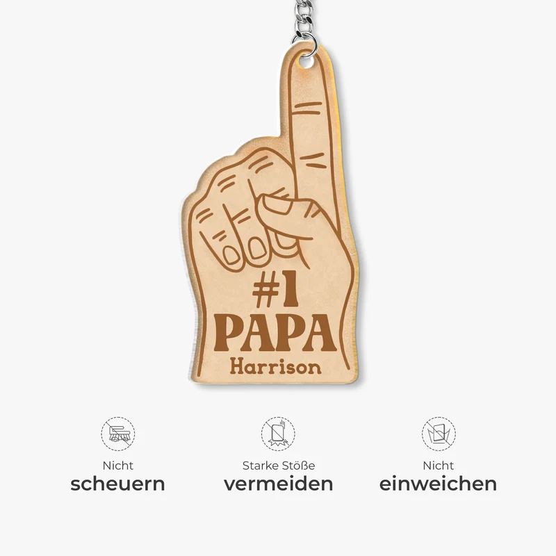 [3D-Optik] #1 Papa Opa - Personalisiertes Geschenk | Acryl Schlüsselanhänger
